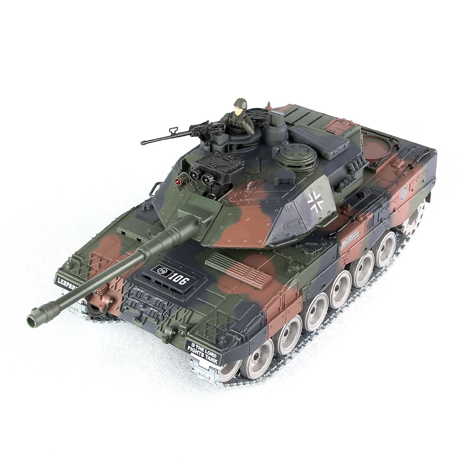 Coolbank 1:18 RC Battle Tank Set Zdalnie sterowany niemiecki model czołgu Leopard II, który strzela 2,4 GHz Zabawka pojazdu wojskowego dla dzieci i dorosłych