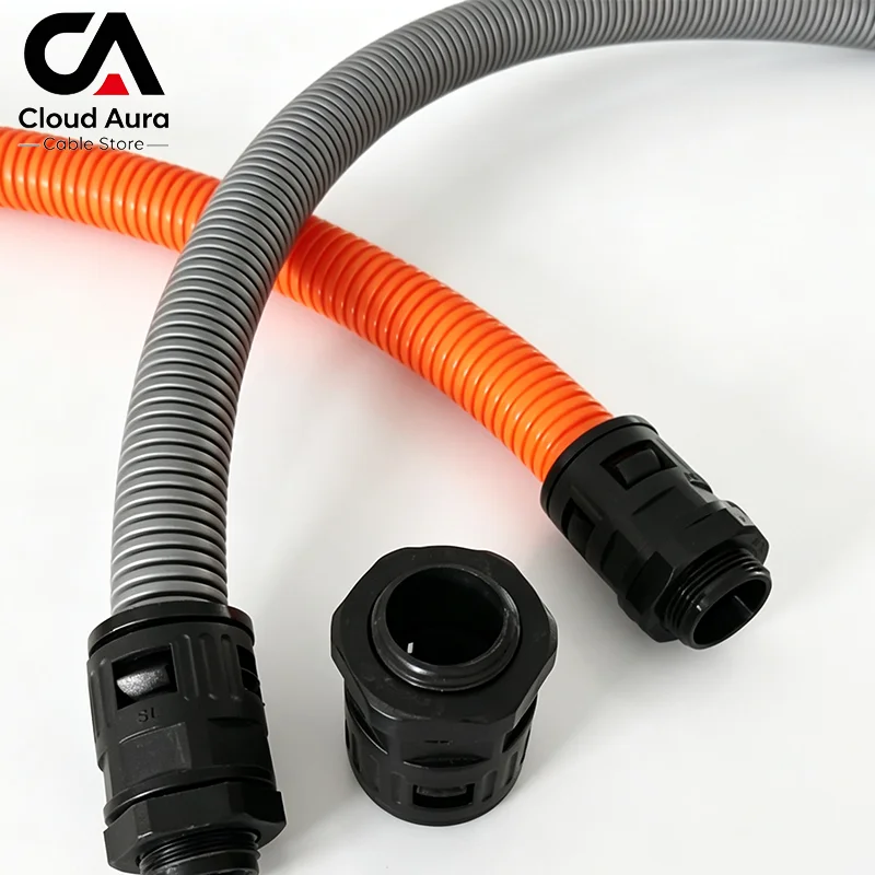 1-20Pcs Plastic Nylon Corrugated Tube Joint Connectors, AD13‑34.5 Conduit Gland End Fittings Cable Hose Accessories