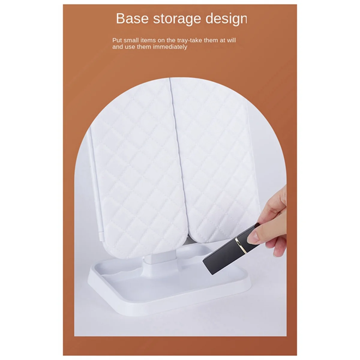 

-Fold Makeup Mirror LED Light Dormitory Makeup Mirror Smart Makeup Mirror Fill Light Mirror Black