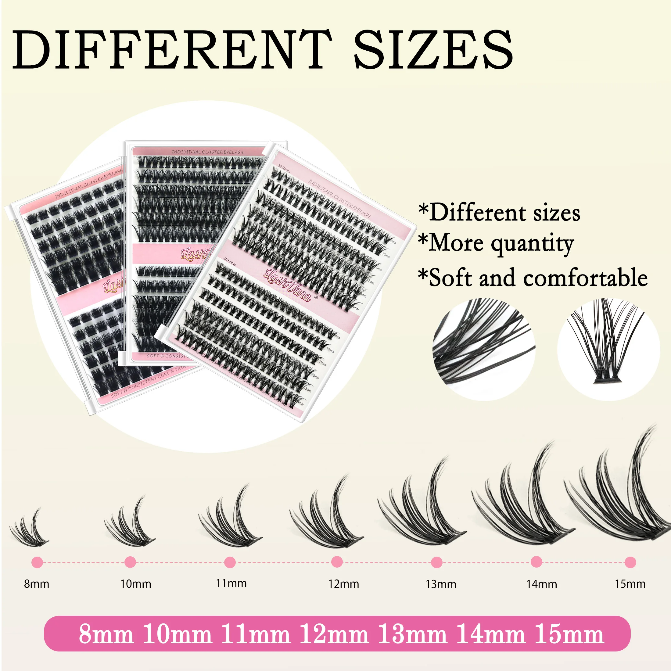 Mix Styles DIY Lash Extension 280pcs 3040D56D60D80D Individual Lash Clusters with Bond&Seal Tweezers Lash Brush eye Makeup tools