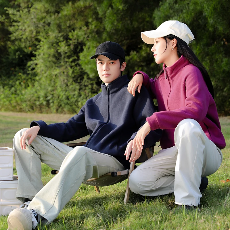เสื้อแจ็คเก็ตกันลมสำหรับกิจกรรมกลางแจ้งในฤดูใบไม้ผลิและฤดูใบไม้ร่วง แฟชั่นคู่รัก ผ้าแคชเมียร์หนานุ่ม อุ่นสบาย ระบายอากาศได้ดี