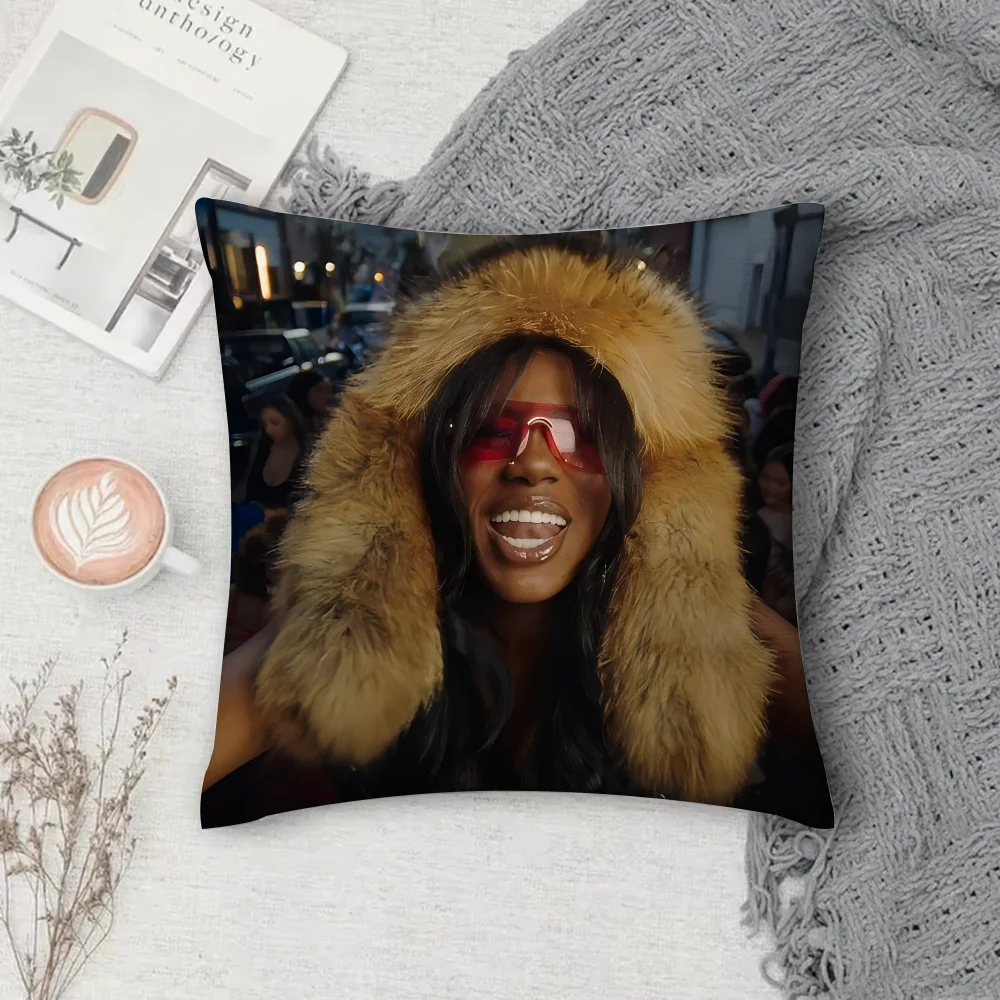 

Наволочка для подушки Rapper F-Flo Milli Fine Ho Stay, квадратная, с двусторонней печатью, из короткого плюша, для дивана, для спальни