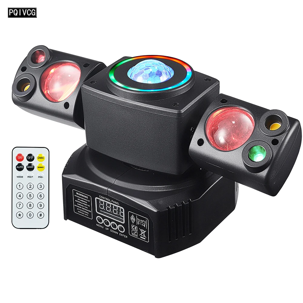 

60w Double Headed Stage Party Lights Laser Strobe Beam Magic Ball 4in1 MiNi Moving Head Light For Birthday Party ,Bar ,Disco
