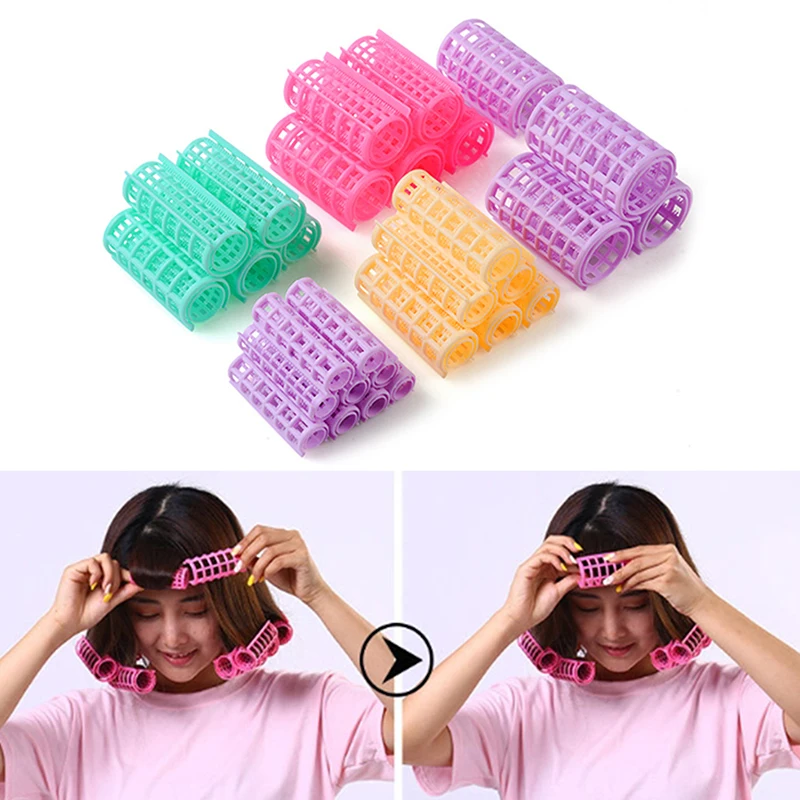 6-14Pcs/Set Heatless Hair Curler Rollers Lazy Curlers For Bangs Fluffy Hair Styling Accessories For Women Random Color