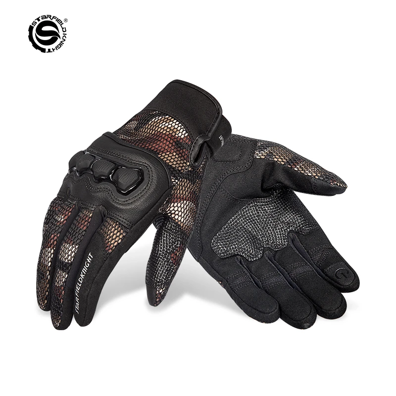 SFK New Motorcycle Summer Mesh Gloves Breathable Riding Gears Accessories Joint Protection Anti-slip Wear-resistant Touch Screen