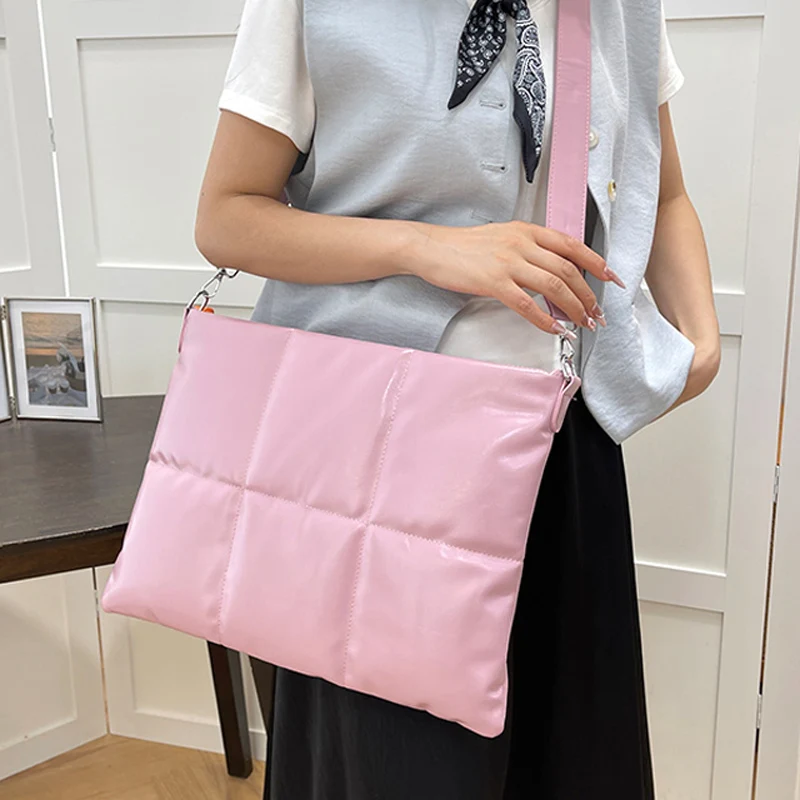 

Дорожная пригородная сумка, большая мягкая сумка для ноутбука, мягкая женская сумка через плечо из искусственной кожи с плечевым ремнем, модные противоударные пышные кошельки