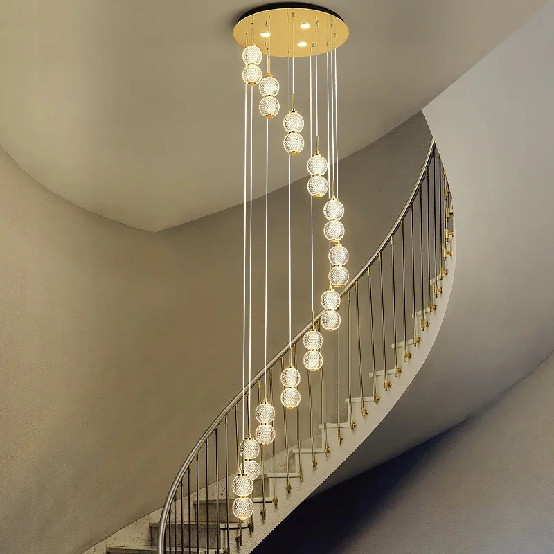 TechHPNordic Modern Personality Acylic LED Pendant Light Stairs Living Bar Table Lamp Dining Room