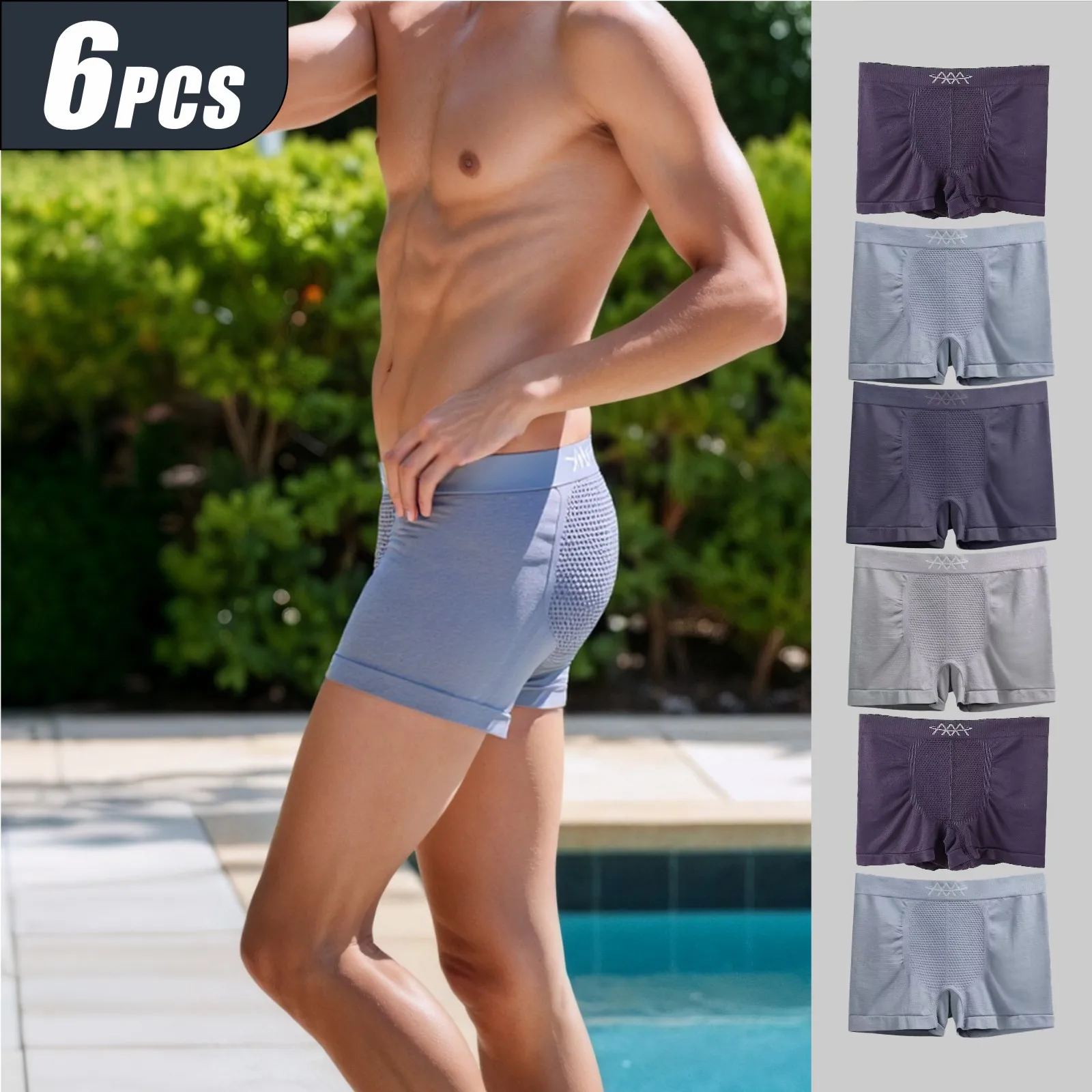 Men's Boxer Briefs, Soft and Close-Fitting, Highly Elastic without Rolling Edges, Made of Cotton for Skin-Friendliness