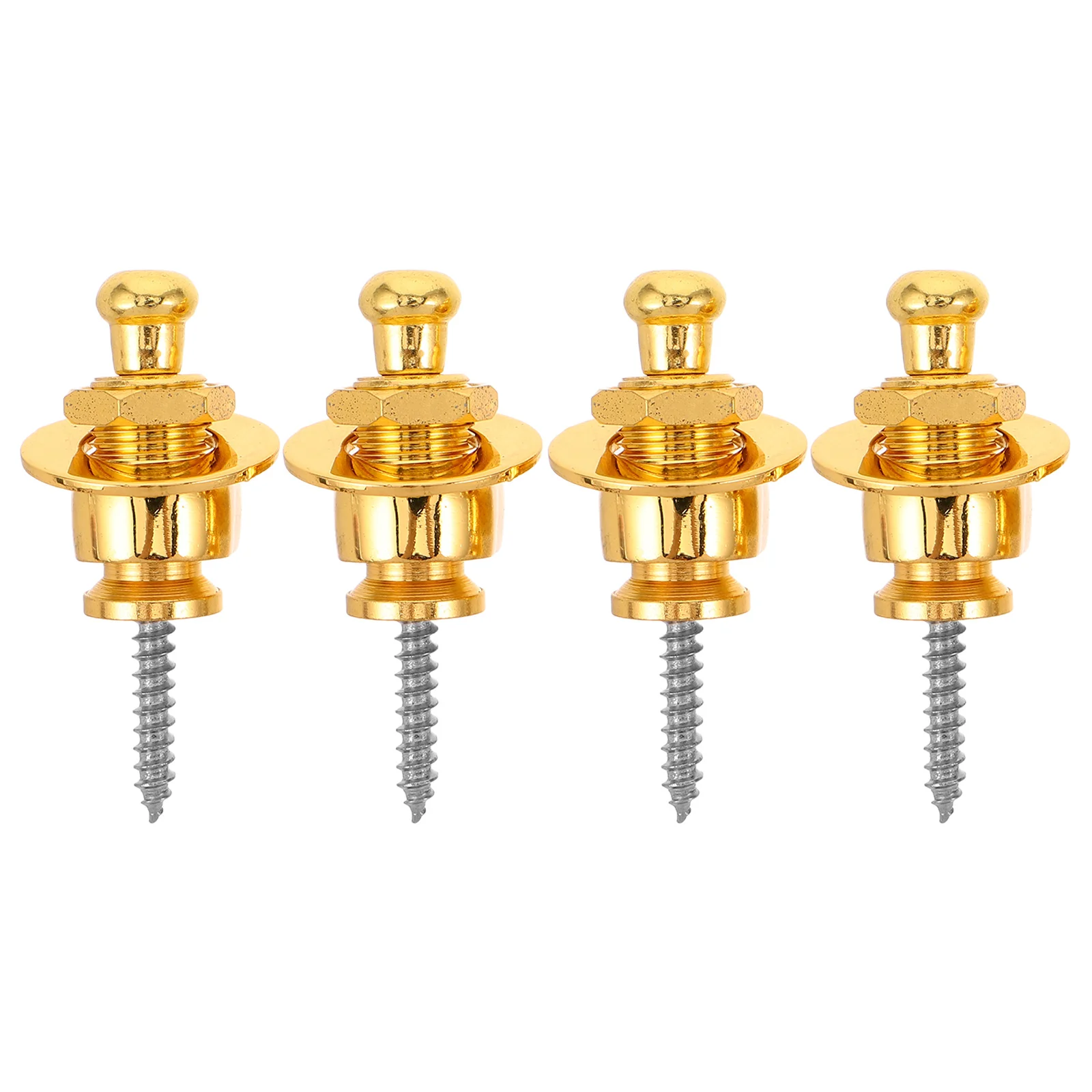 

4 Pcs Electric Guitar Accessories Bass Strap Locks Nails Buckle Neck Button Hardware