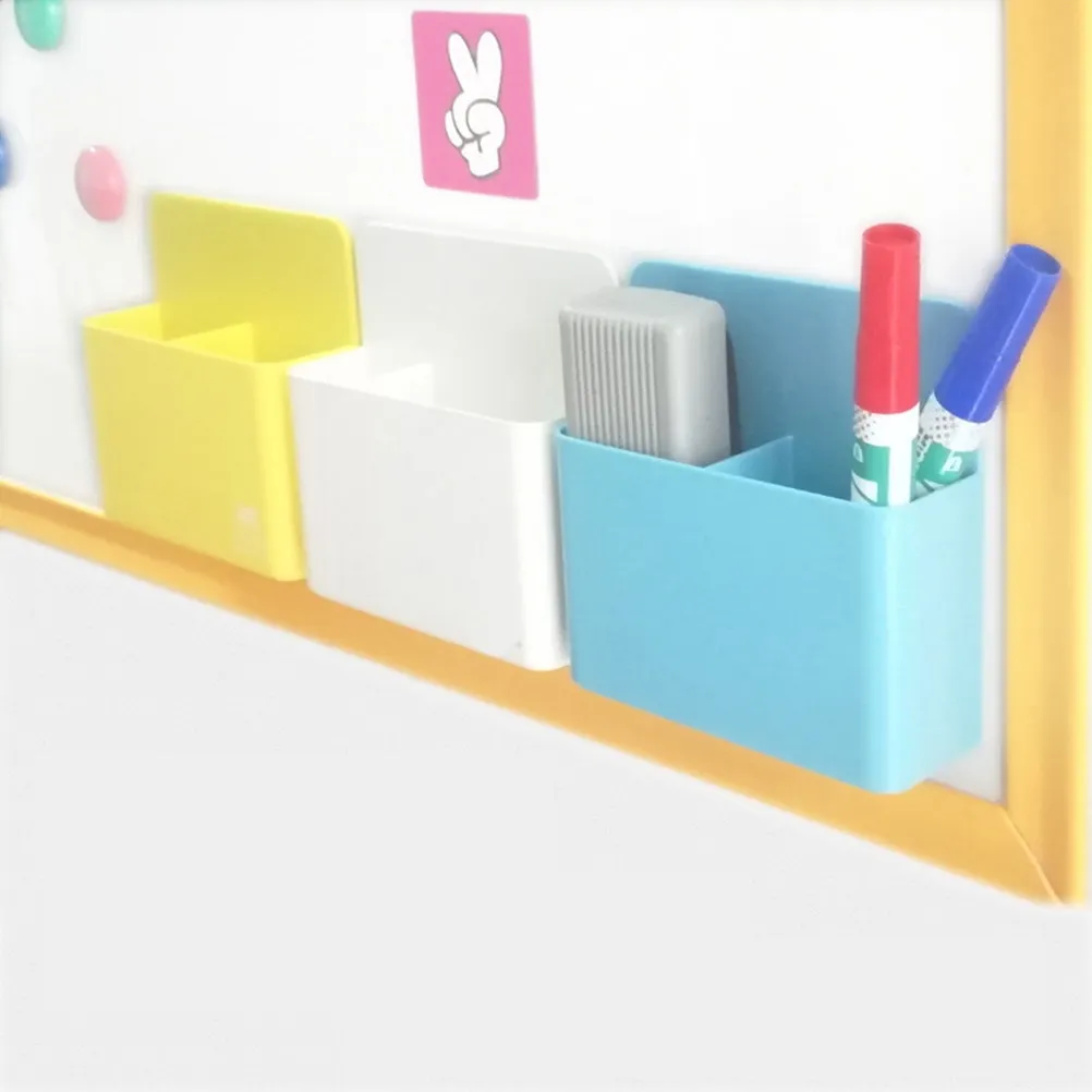 Portable Yellow Premium Pen Holder Organizer For Student Desk Teacher Whiteboard Desktop Stationery Storage
