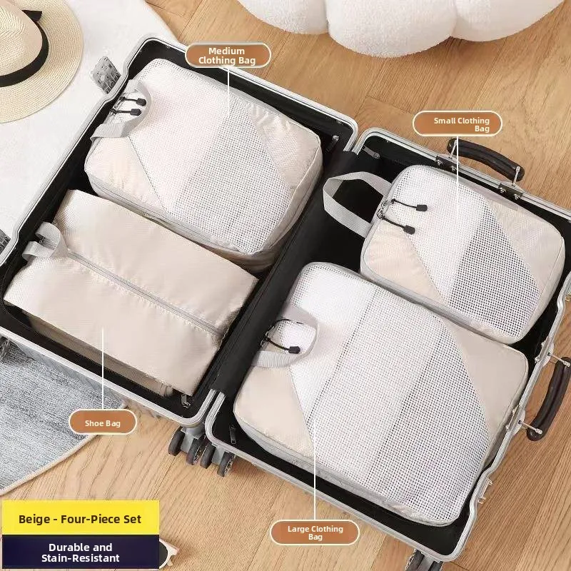 Travel Compression Bag Set of 6 Portable Luggage Organizer for Clothes Toiletries Pregnancy Packing Essential Storage Bags