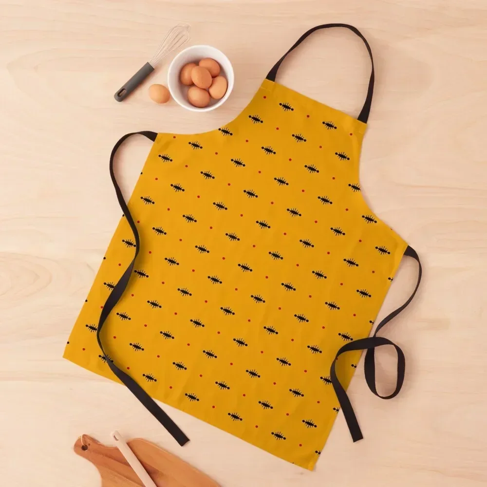 

Yellow Folk Eye pattern Apron Women Kitchen Womens Dresses women's work for home useful pieces Apron