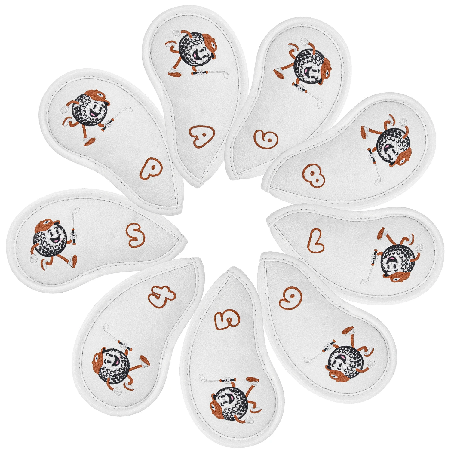 9pcs Golf Iron Rod Cover - PU Material, Dustproof and Anti Staining, Golf Club Cover with Numbered Iron Rod, Durable image 2