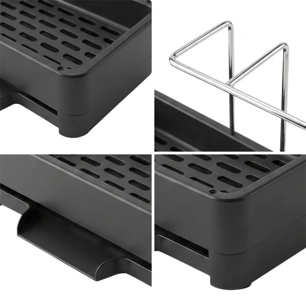 Kitchen Sink Caddy With Drip Tray & Towel Bar, Stainless Steel, Automatic Drainage Sponge Holder Organizer For Countertop