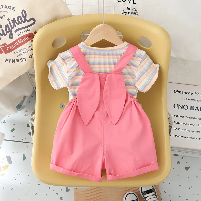 New Summer Baby Girls Clothes Suit Children Cute T-Shirt Shorts 2Pcs/Sets Toddler Casual Costume Kids Outfits Infant Tracksuits