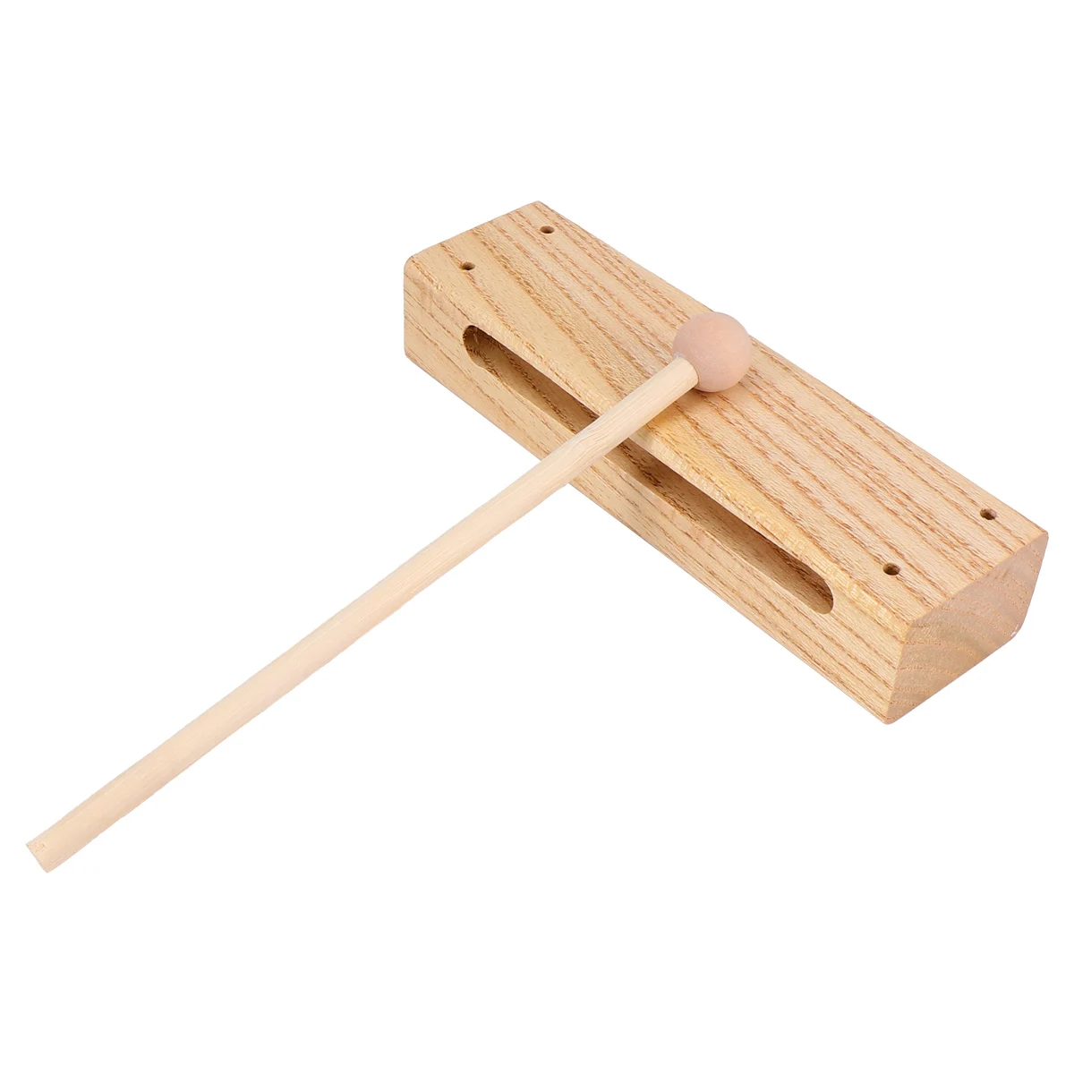 

Wood Block Percussion Solid Hardwood Rhythm Instrument Loud Sound Strong Penetration Sturdy Durable Mounting Holes Musical