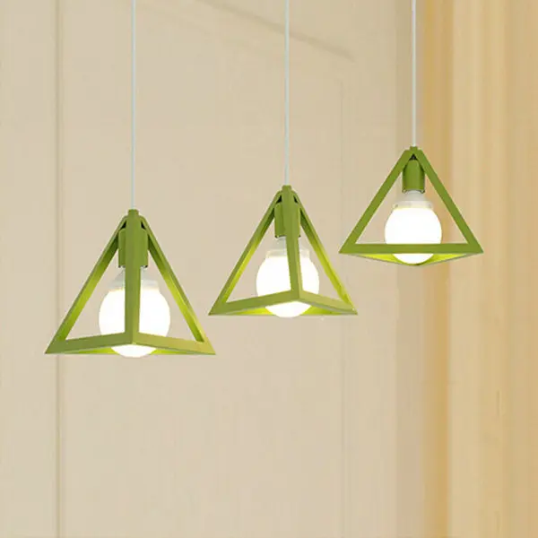 Pendant Light Triangle Chandelier Hanging Lights Lighting Retro Room Red Ceiling