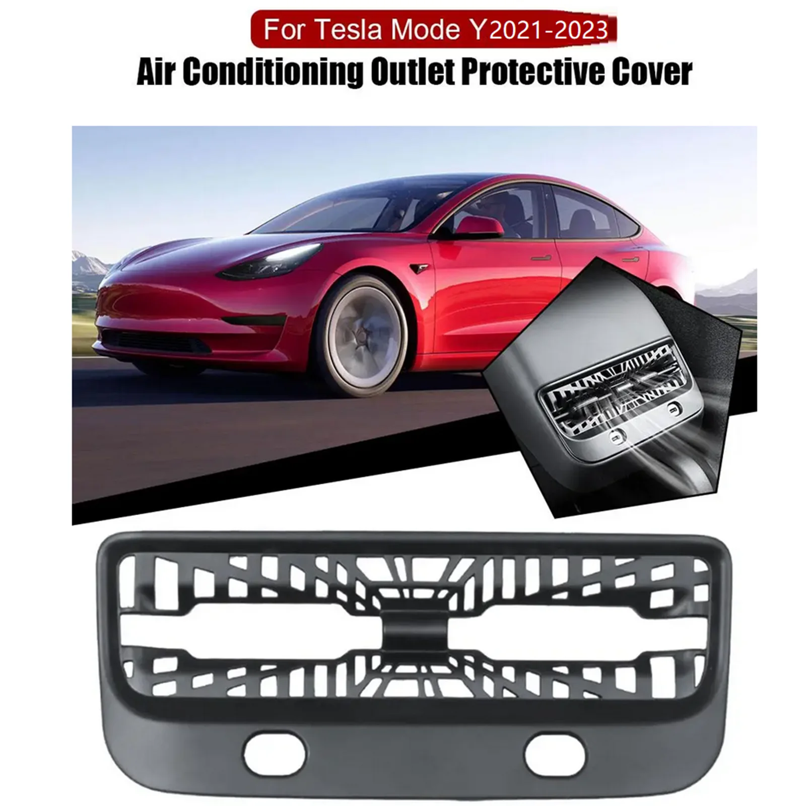 Rear Air Vent Cover Car Center Console Armrest Box Back Conditioner Outlet Filter Grille Protector For Tesla Model Y 2021-2023