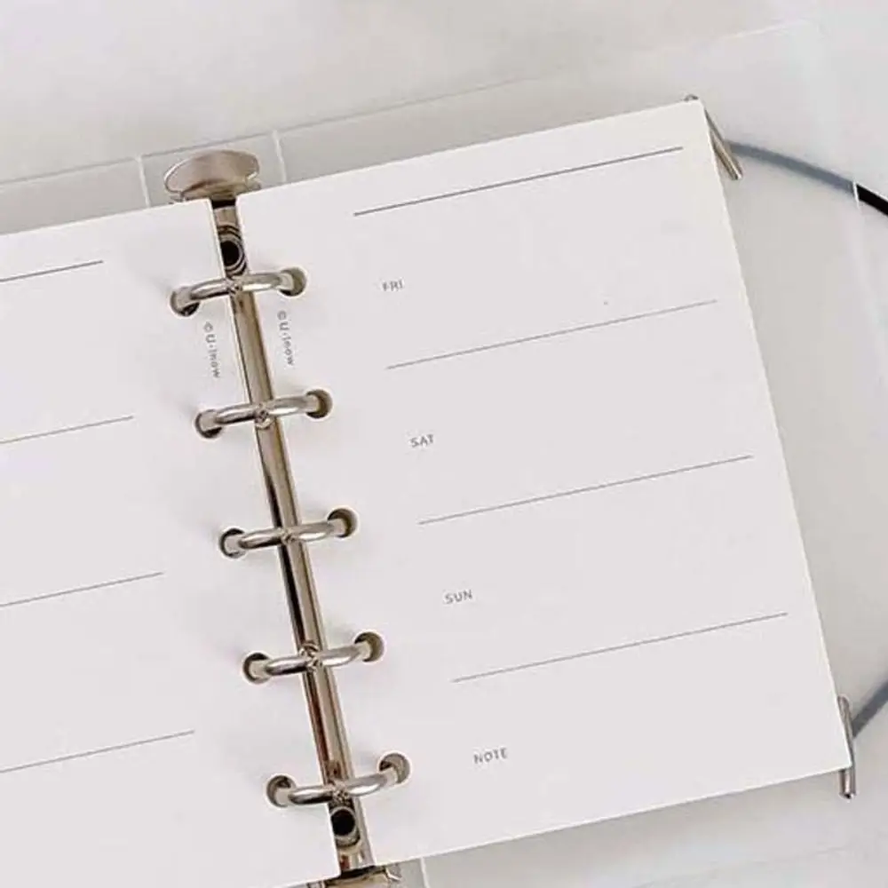 Hojas sueltas M5 A8, recarga de cuaderno, 5 agujeros, índice de página interior, tarjetas, recarga interna, carpeta, páginas de papel, papelería en blanco, 50 hojas