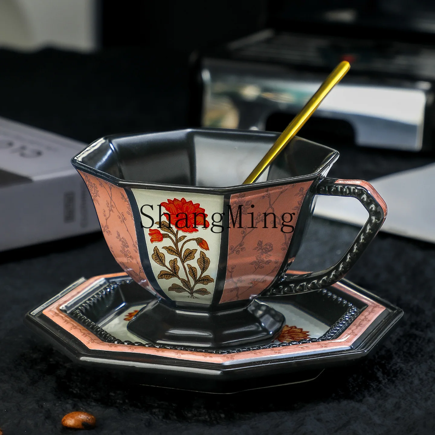 

CL exquisite and beautiful retro light luxury coffee cup niche high value afternoon tea tea set flower tea cup
