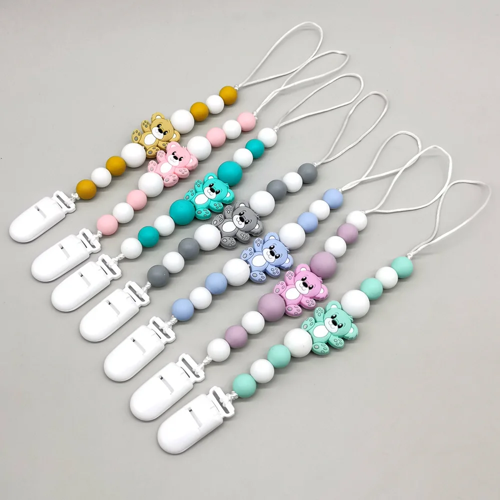 

Cute Cartoon Animal Silicone Baby Pacifier Clips Soother Chew Teethers Toys Dummy Safe Teething Pacifier Chains Gifts