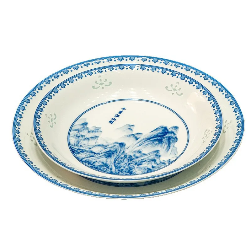 Linglong porcelain tableware blue and white high white porcelain underglaze color housewarming gift Jingdezhen high-end luxury