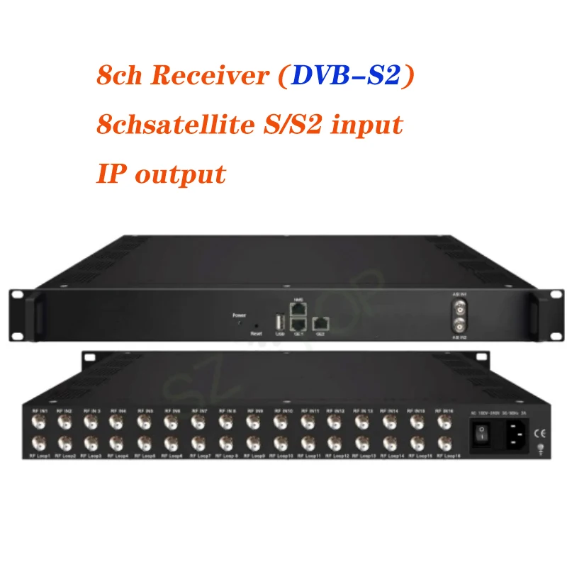 8/16/24ch Multi-Channel Receiver Tuner to IP Gateway head-end interface conversion device supports MPTS SPTS output customized