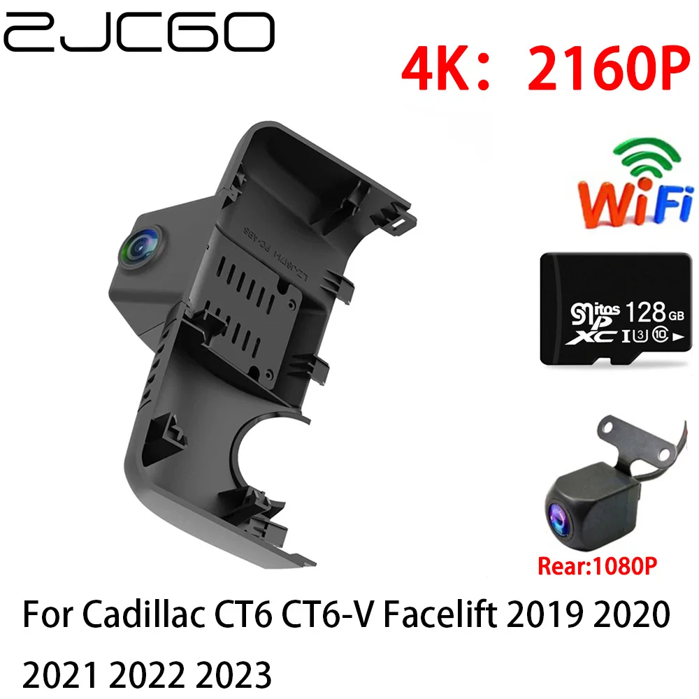 

ZJCGO 2K 4K Car DVR Dash Cam Wifi Front Rear Camera 2 Lens 24h parking for Cadillac CT6 CT6-V Facelift 2019 2020 2021 2022 2023