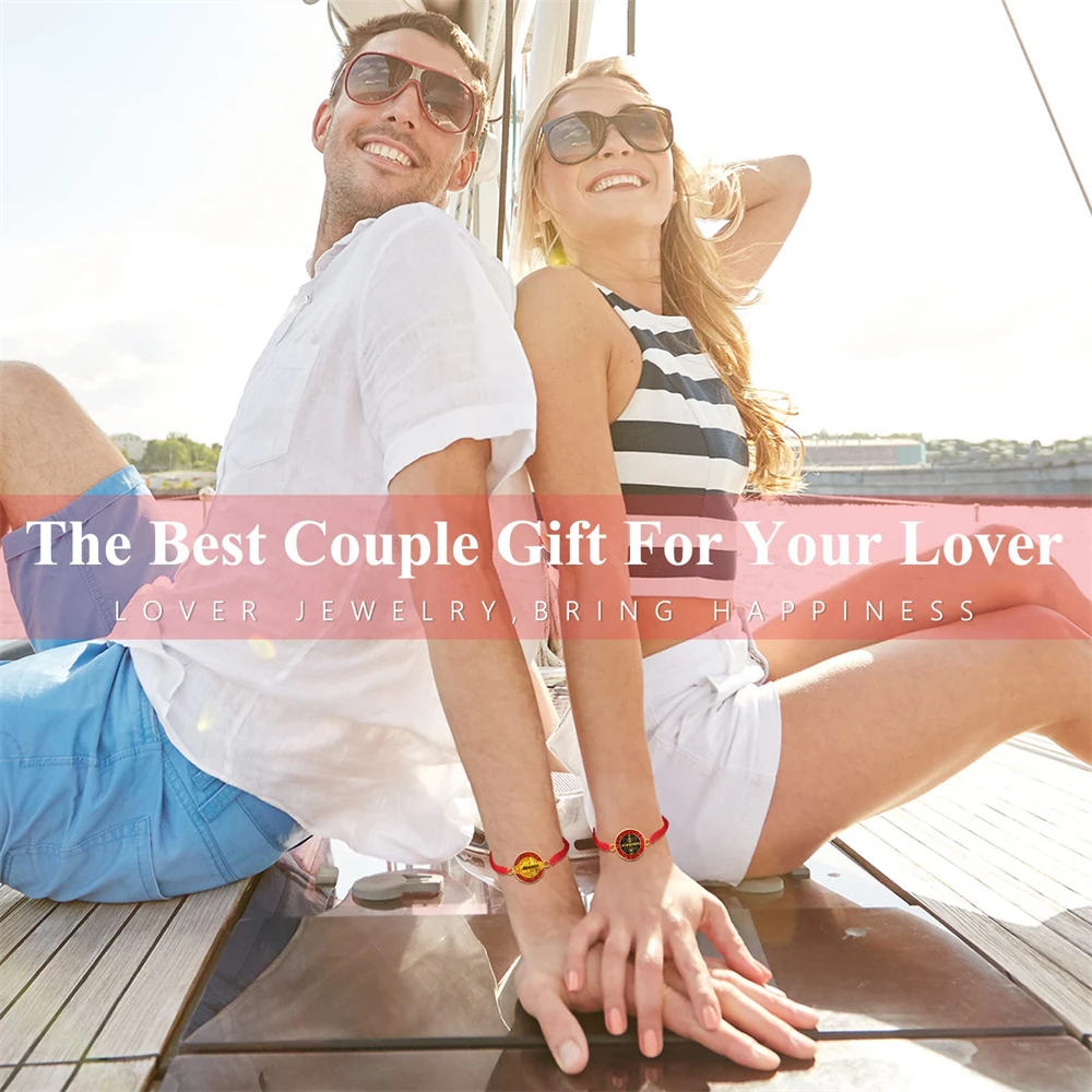 أساور بحبل أحمر وأسود ، ميدالية القديس بنديكت للحماية ، سان بنيتو الله الكاثوليكية ، هدية صلاة مصنوعة يدوياً ، 24 مديتو #4