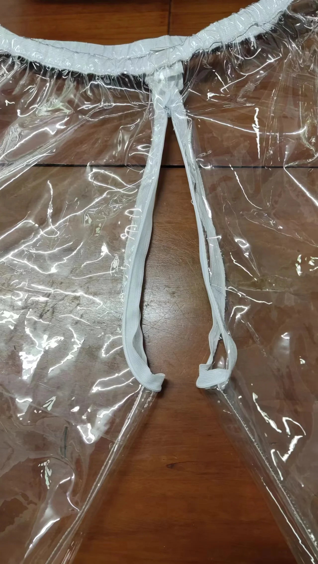 Pantaloncini estivi da uomo e da donna Pantaloni aperti PVC trasparente Morbido silenzioso Pantaloni da spiaggia con cerniera sexy Prospettiva di boxer in plastica
