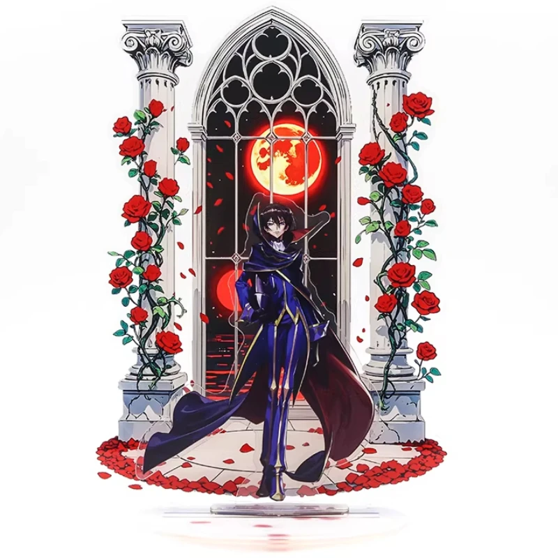 Anime Acrylic Stand Display Church Stained Glass Background Otaku Desktop Display Holder for Badges Pins Figures Shooting Props