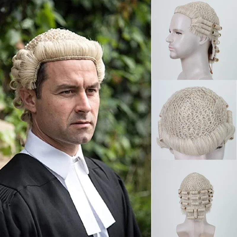Cos wig judge lawyer hat wig ball party performance chemical fiber full hood wig