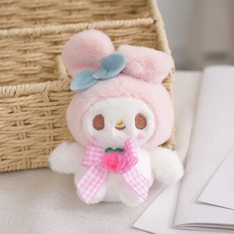 Sanrio Hello Kitty Plush Doll Keychain Cartoon Anime Cute Kuromi Cinnamoroll Plushie Toys Fashion Bag Pendant Decoration Gifts