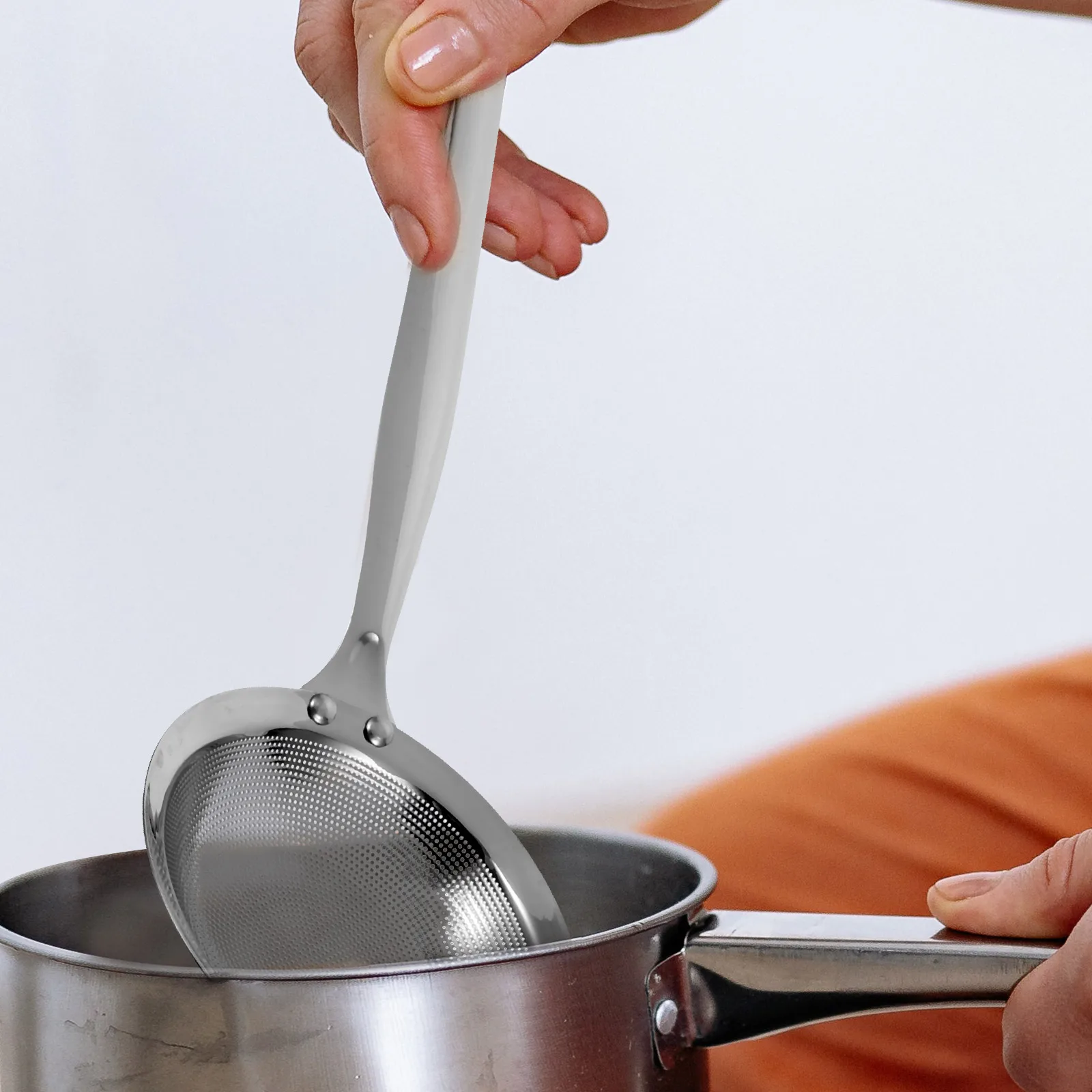 

Stainless Steel Colander Spoon Oil Soup Separation Strainer Ladle Heat Resistant Skimmer Fine Mesh For Frying Pasta Cooking Home