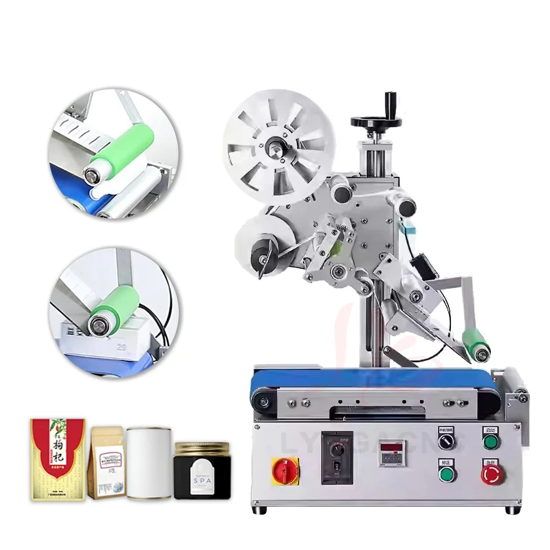 

LY-140 Fully Automatic Assembly Line Labeling Machine Small Flat / Round Bottle 2 In 1 Label Sticker Packaging Bag Carton