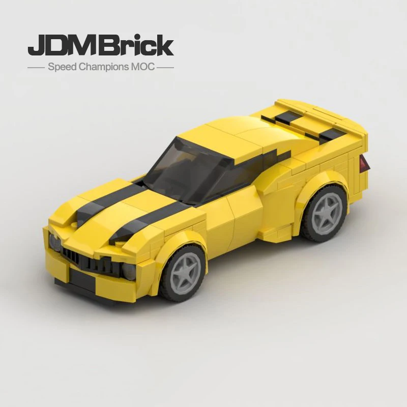 

MOC Children's Simple Small Particle Creative Puzzle Assembly Building Block Toys Classic Car Yellow Sports Car Mini Racing Gift