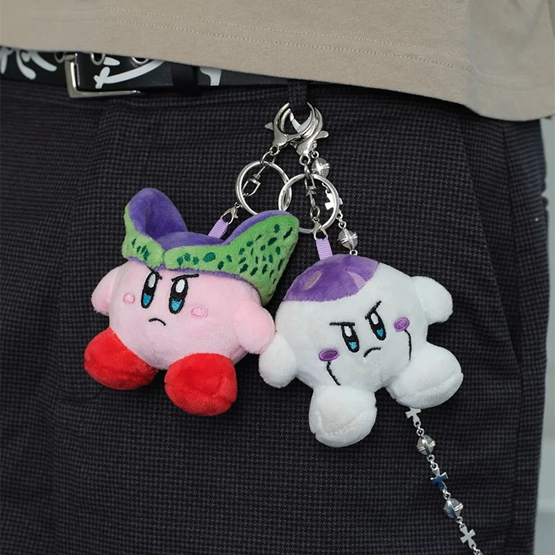 Llavero de Kirby Cosplay Dragon Ball Frieza Cell, Figura de Anime, Muñeco Majin Buu, Accesorios para Bolsos, Juguete de Peluche, Regalo para Niño