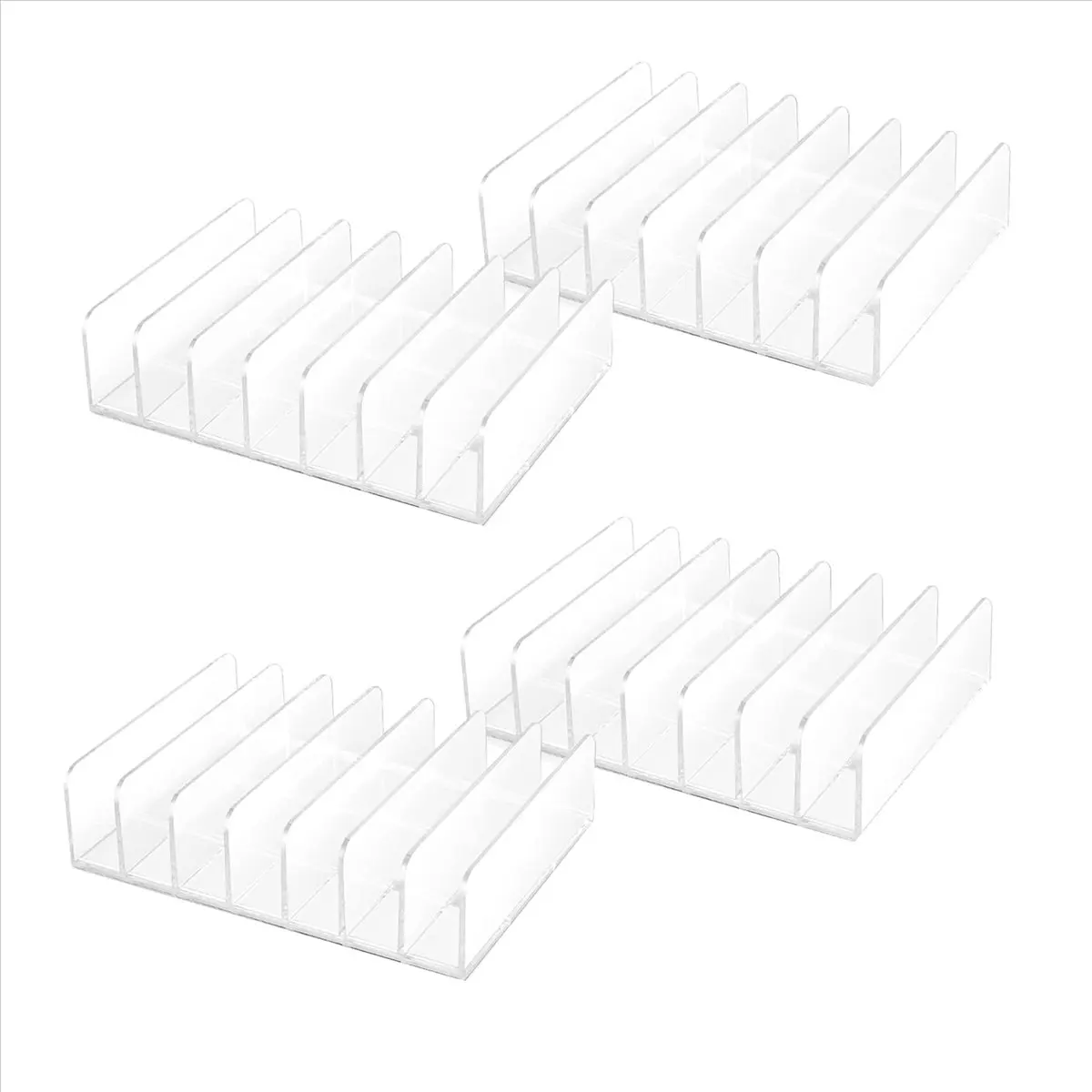 8 Pcs Clear Acrylic CD Holder with Tackable CD DVD Display Rack CD Storage Rack Organizer Stand CD Tray Holds