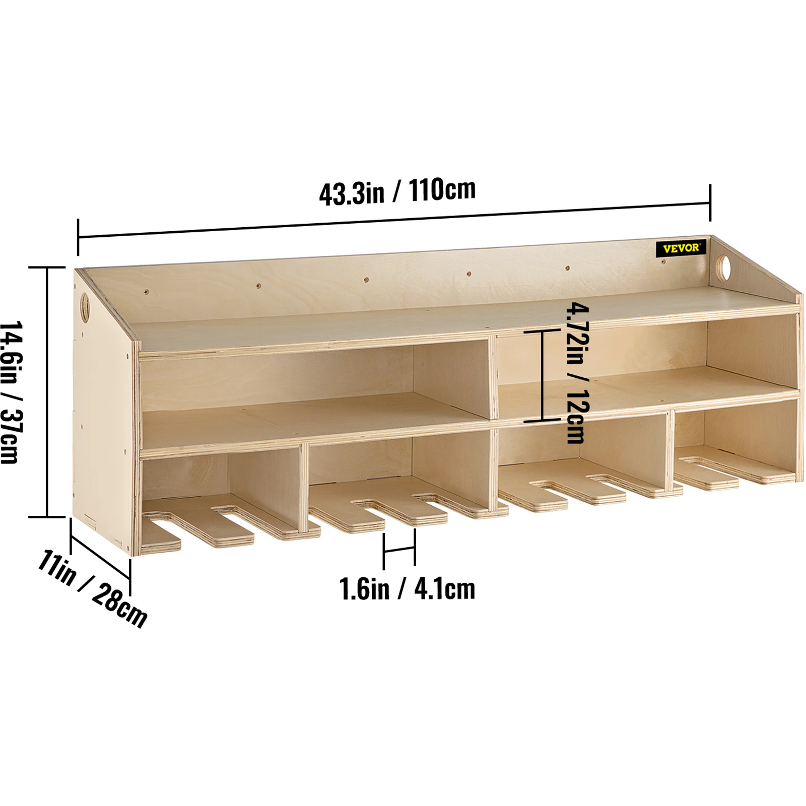 VEVOR Power Tool Organizer supporto per trapano da parete con 5 slot per appendere la stazione di ricarica cassetta degli attrezzi in legno per cacciavite a chiave