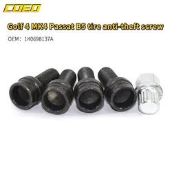1Set Anti-theft Wheel Lock Bolts Screws Nuts Modified Part For VW Golf 4 MK4 Passat B5 1998-2005 1K0698137A