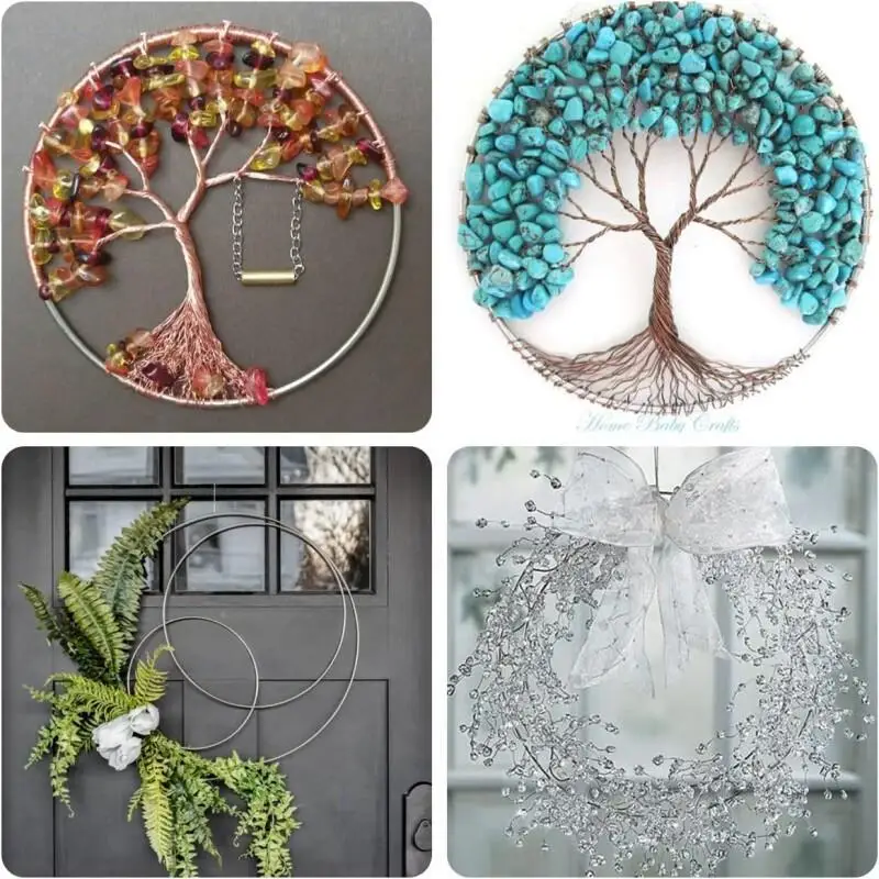 1-20pcs Metal Dream Catcher Dreamcatcher Rings Macrame Craft Hoops DIY Wedding Wind Chime Hanging Decorations Accessory 35-250mm