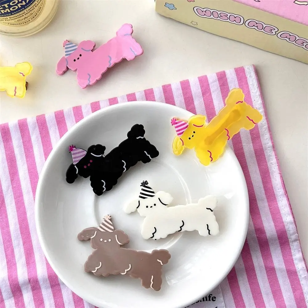 Personalizado Cartoon Animal Hair Clip para crianças, Y2K Acrílico Puppy Hairpin, Headwear Headdress, Dog Duckbill Clip