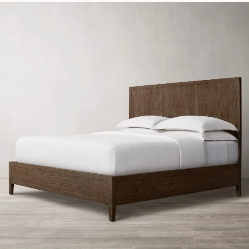 

American solid wood double bed 1.8/1 French retro master bedroom oak modern simple wedding bed