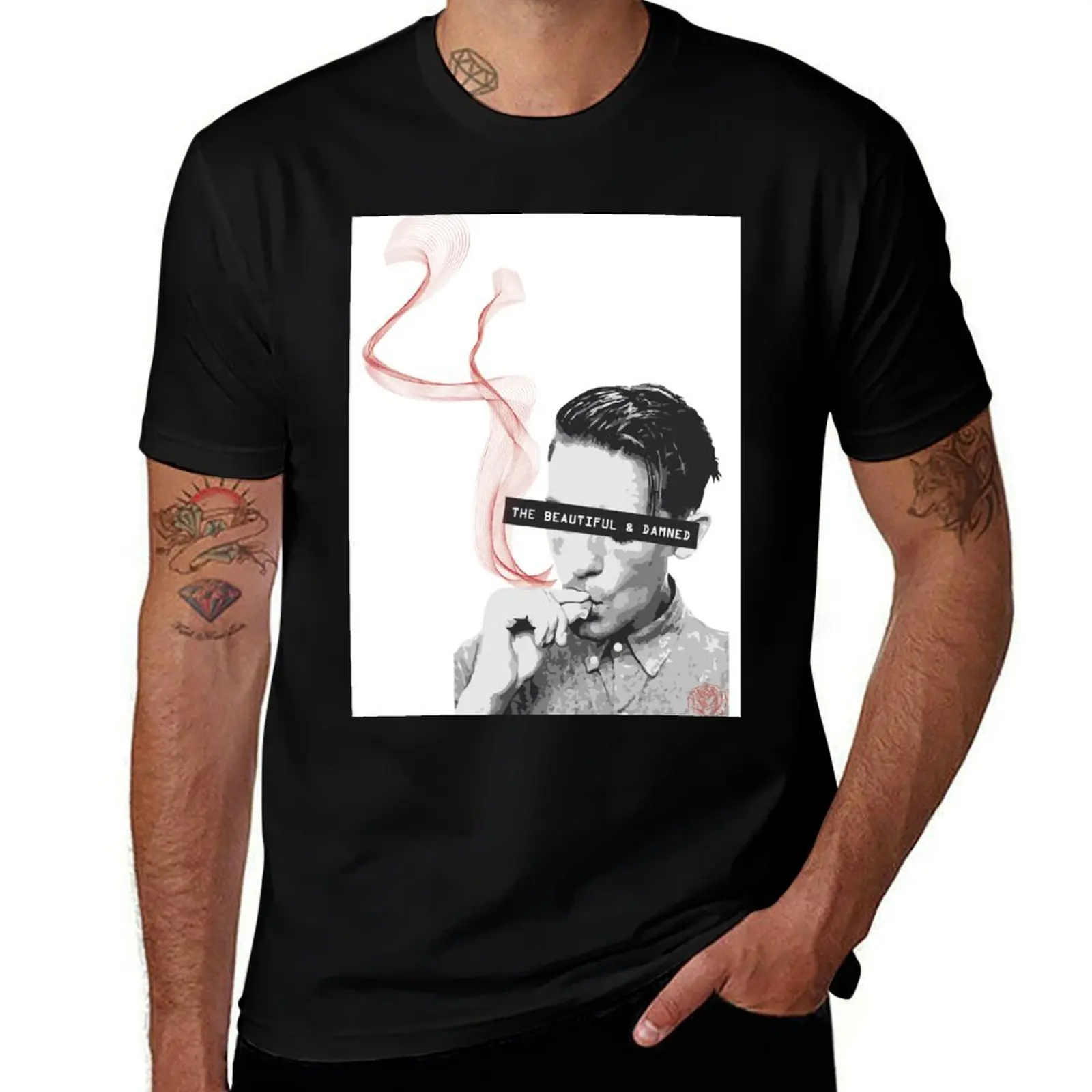 G-Eazy The Beautiful & Damned Smoke Graphic T-Shirt Basic All Season Solid T-Shirt