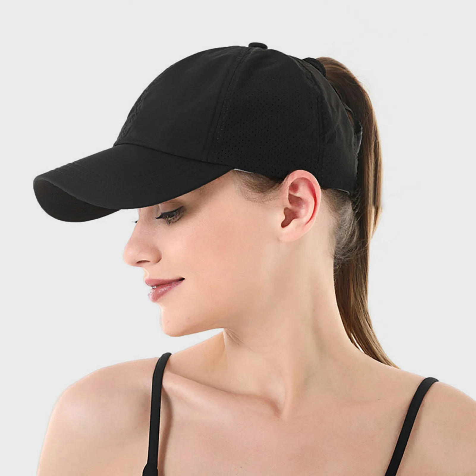 Summer Solid Color Baseball Caps Casual Unisex Baseball Cap Solid Color Criss Cross Ponytail Baseball Cap for Outdoor Travel