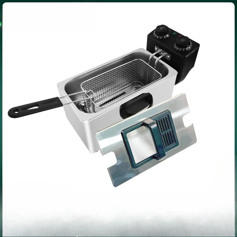 4L Stainless Steel Commercial Household Capacity Electric Fryer Single Cylinder  French Fries Fried Chicken  Fritters