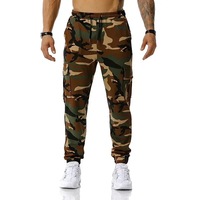 Pantalones deportivos al aire libre de alta calidad para hombre, pantalones Cargo de camuflaje de algodón informales, pantalones tácticos militares