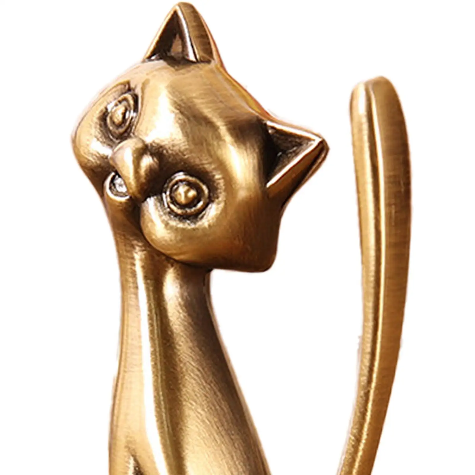 Cute Cat Jewelry Holder Rings Display Stand Animal Sculpture Kitten Figurine Organizer Storage Decor for Dresser Vanity Table