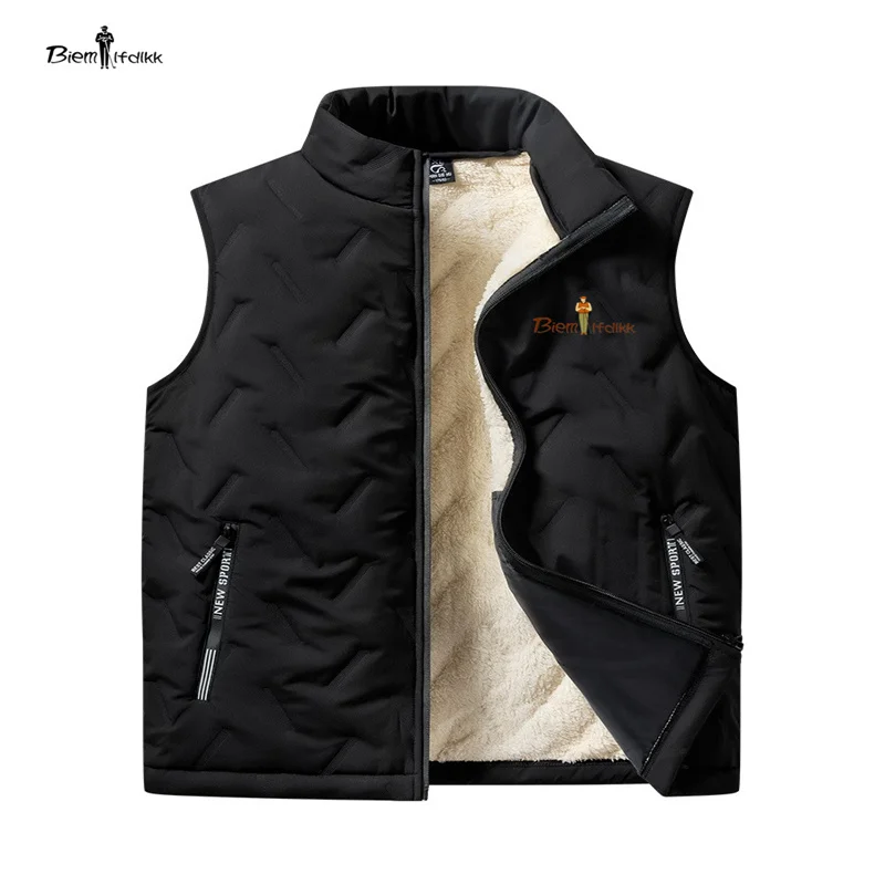 

BIEM.L.FDLKK Men's Vest Spring Autumn Plush Sleeveless Warm Lamb Fleece Sweetheart Sweetheart Men's Vest Coat