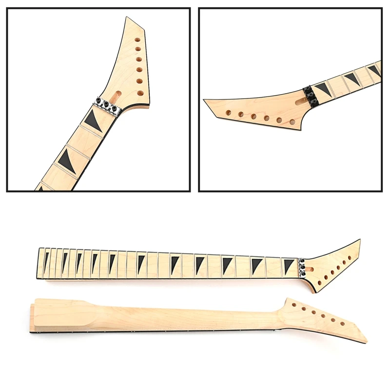 

24 fret Electric Guitar Neck Nice Inlays Unfinished Guitar Neck Maples Wooden Fingerboard DIY Guitar Accessories 69HD